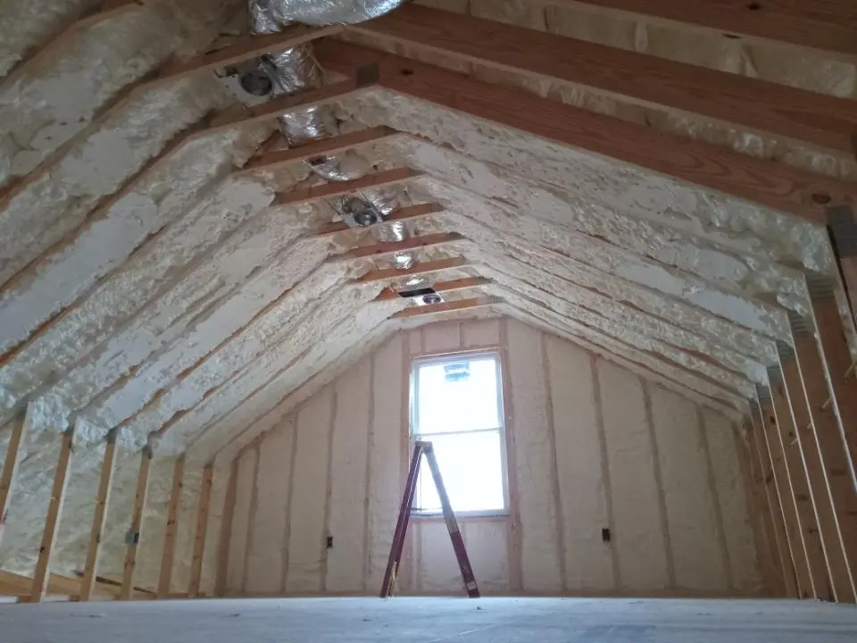 Spray foam roofing application for Crawl Space Insulation project in Wisconsin Rapids